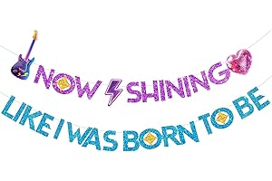 Hunters Birthday Decorations Banner - Now Shining Like I Was Born to Be Glitter Bunting, Kpop Demon Theme Party Decorations f
