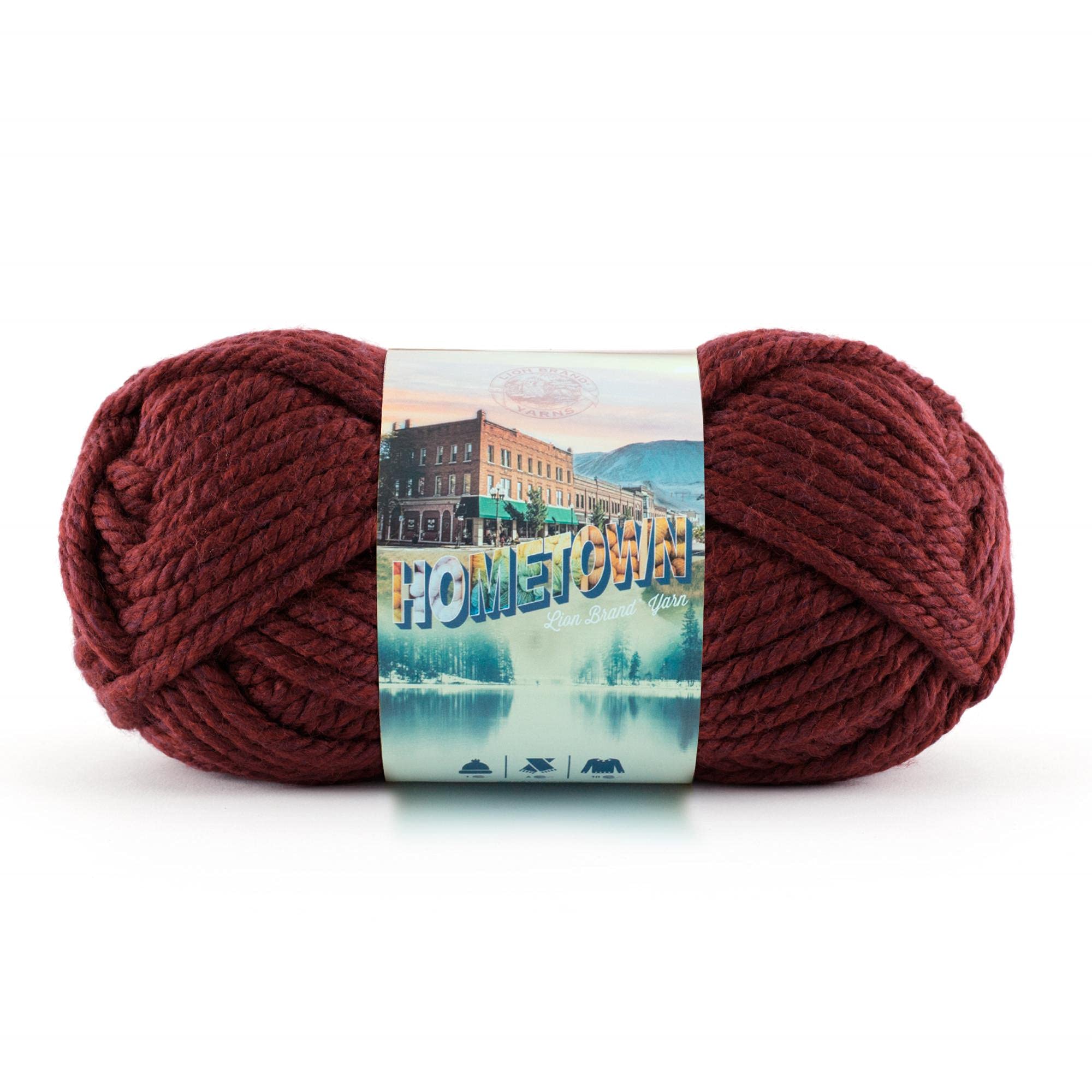 Lion Brand Yarn Hometown, Super-Bulky Yarn for Knitting, Crochet, and Crafts, Napa Valley Pinot, 1 Pack — image 1