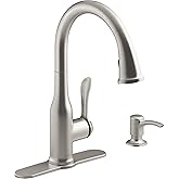 KOHLER K-R23863-SD-VS Motif Kitchen Faucets with Pull Down Sprayer, Kitchen Sink Faucets, Spot-Resistant, Vibrant Stainless