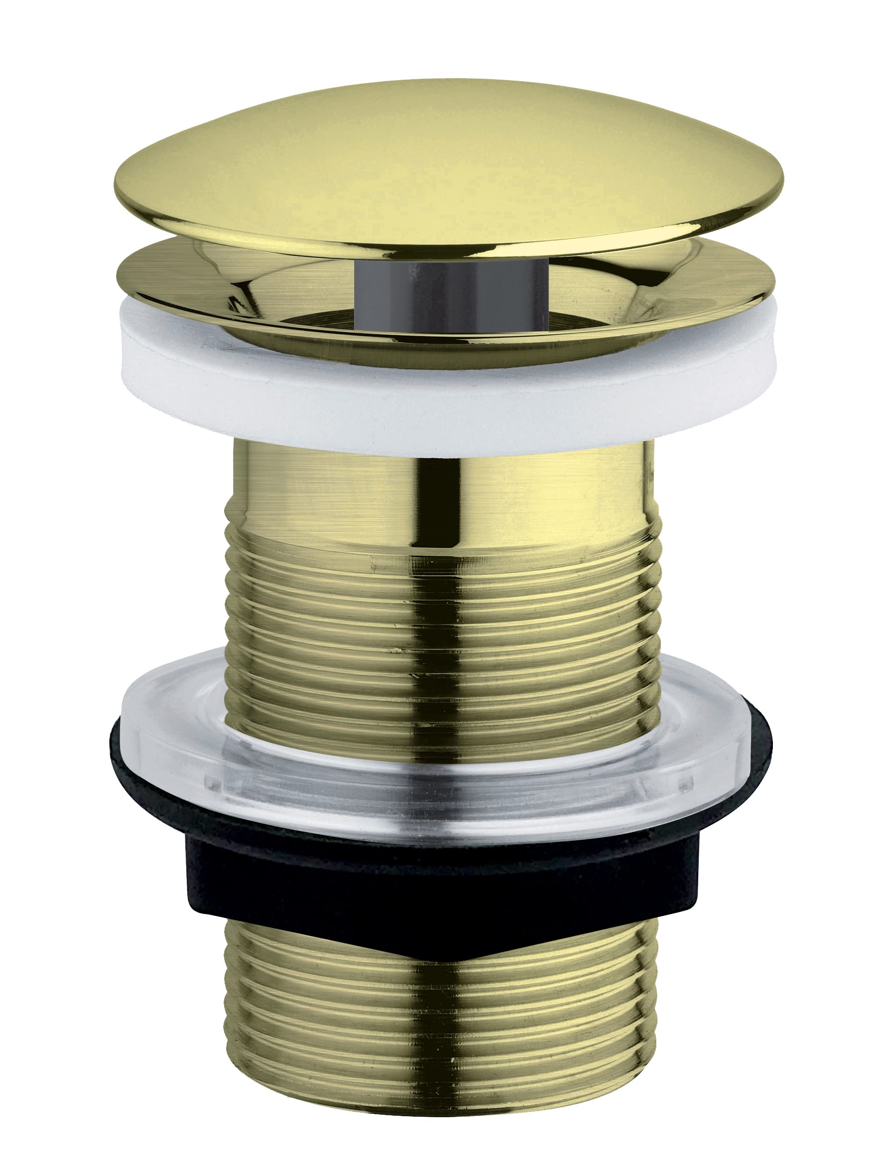 Edouard Rousseau Free Drainage Basin Plug, Diameter 63 mm, NF-Certified, No Too Full, Standard, Brushed Brass Finish