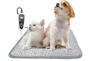 GOLOPET® Pet Heating Pad 18x18 in Cat Heating Pads for Cats Waterproof Smart Thermostat Switch, Adjustable Heated Cat Bed, Adding Wire Rope Wires Cat Warming Pad-Letter
