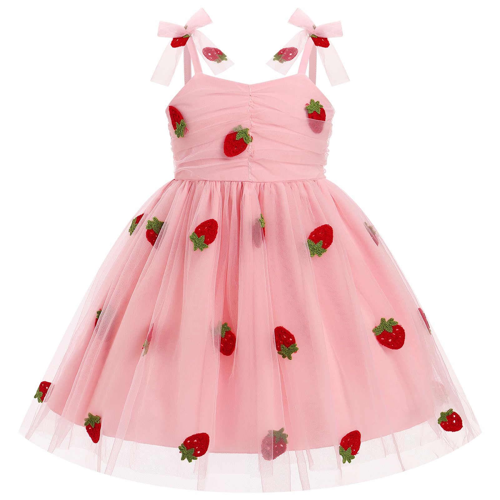 4th Of July Outfits For Toddler Girls Toddler Girls Birthday Dress - Cow \u0026  Strawberry Print Tulle Party Dress For 1st-6th Birthday Strawberry Birthday, image size:1601x1601
