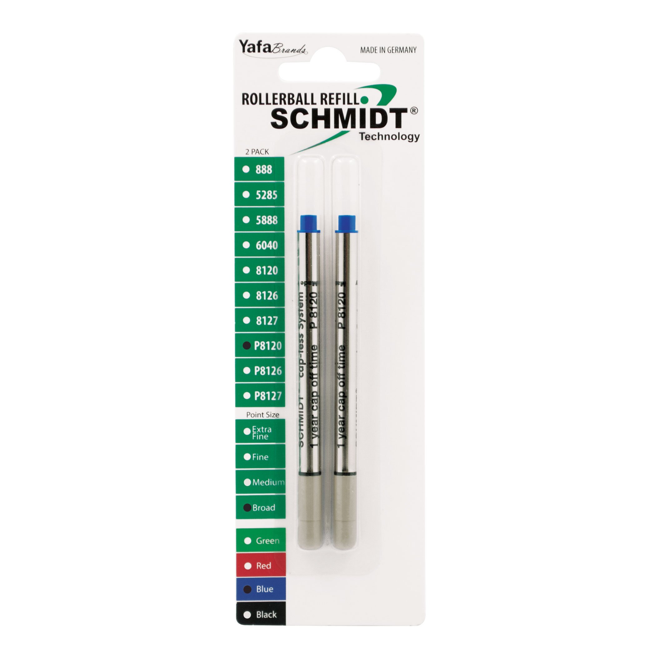 Schmidt P8120 Short Capless Rollerball Refill Broad Point...