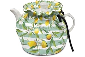 Eheartsgir Lemon Floral Tea Pot Cozies Stain Resistant Durable Teapot Cover Insulation and Keep Warm Kitchen Home Decorative Tea Pots for Housewife, Friend, Mom
