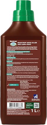 Maxicrop Moss Killer and Lawn Tonic 1L - 2 in 1 Seaweed Base Ferrous Sulphate view 8
