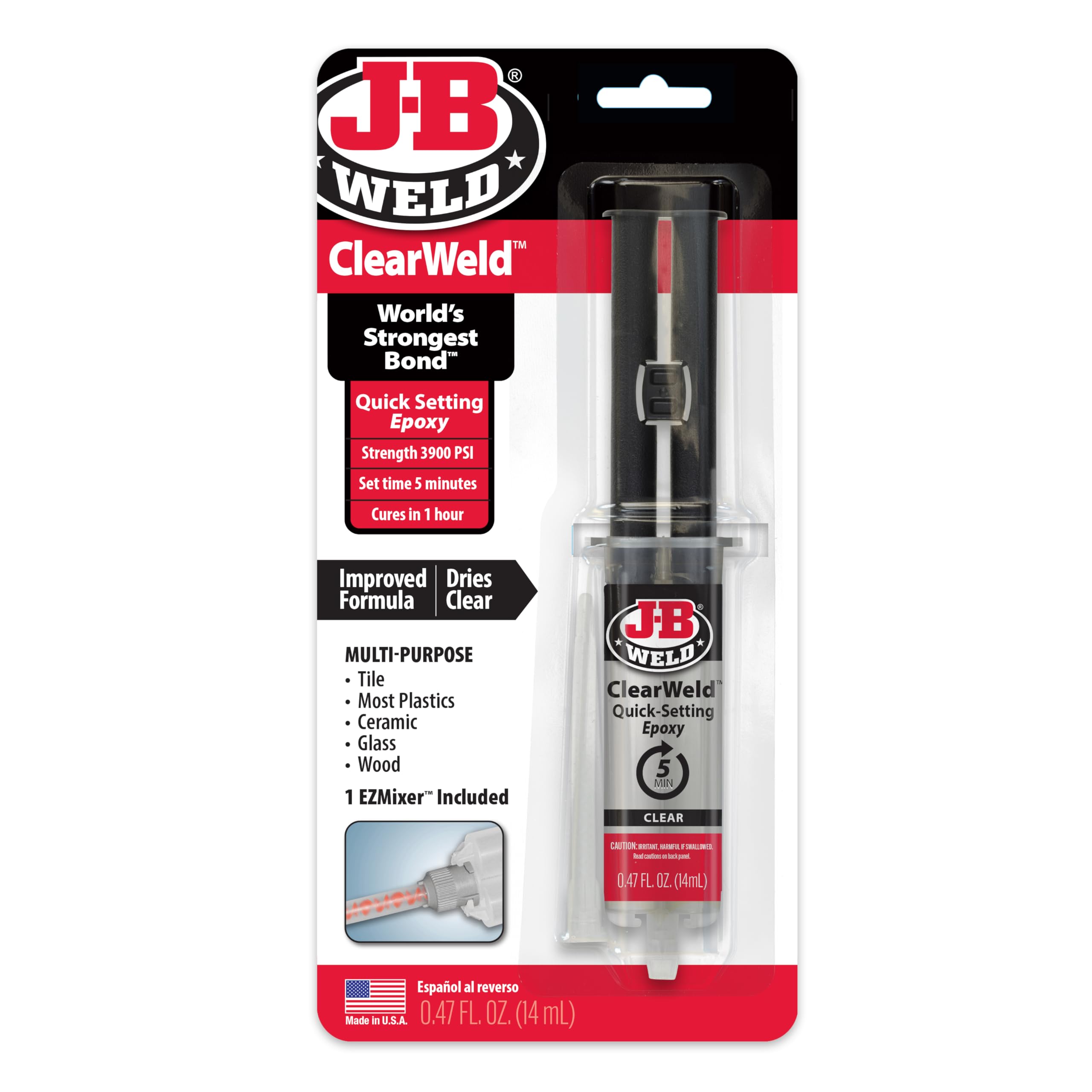 J-B Weld ClearWeld 14mL with EZMixer
