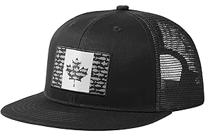 Bassdash Flat Brim Trucker Cap Adjustable Snapback Hat Mesh Back for Men Women
