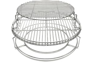Tmozyar 18" Multi-Level Base Rack Cooking Grate Stack Rack for BGE, Big Green Egg Large, Char-Griller AKORN Kamado Charcoal Grill Multi-Function Expanded Cooking Basket Grid Eggspander Kit