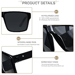 LYZOIT Square Sunglasses for Men Women Polarized