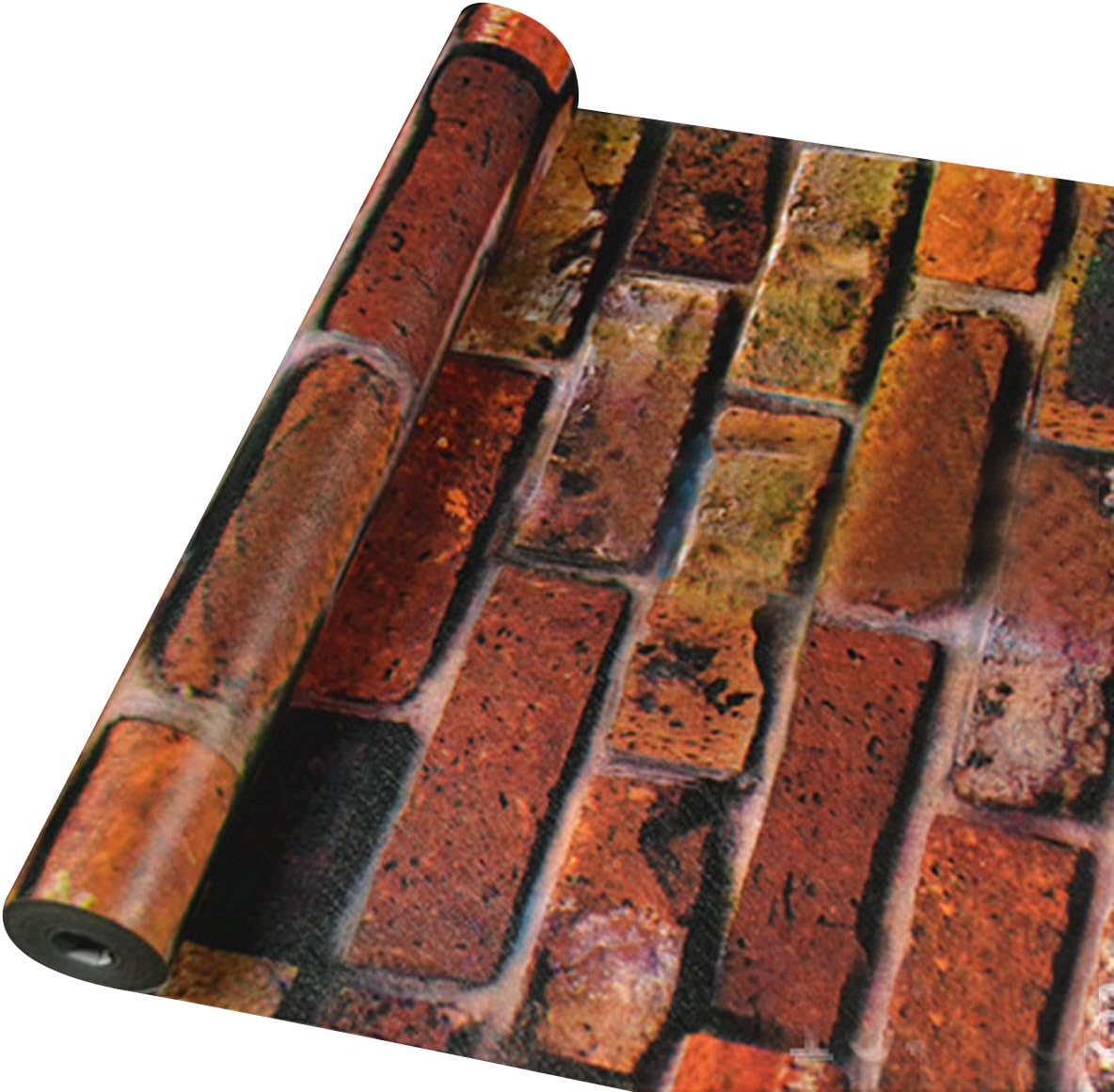 Uniquebella Papier peint AutoAdhésif Trompe l'oeil 45cmx10M Brique