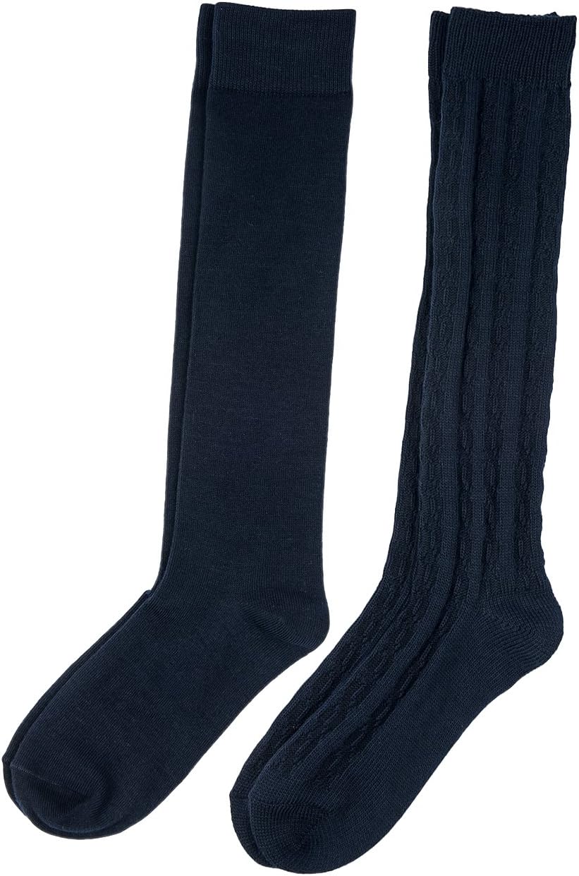Womens Cable Knee High Socks 2 Style Pack