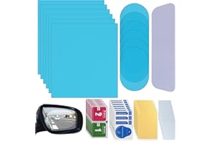LEELOON 20 Pack Car Rearview Mirror Film,Anti Fog Anti Scratch Interior Rearview Mirror Anti Glare Film Waterproof HD Nano Clear Protective Sticker Film for Safe Driving,Car Mirrors,Side Windows (Rectangular)