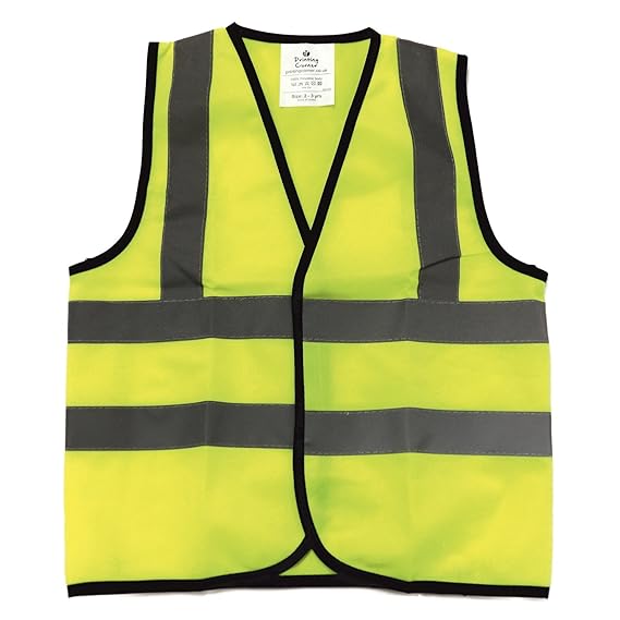 Warnweste für Kinder, hohe Sichtbarkeit, 2–3 Jahre, Gelb - 1