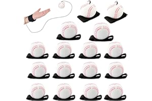 SAYAYA 4/8/16/32 Wrist Return Ball on a String 2.36 Inches Rebound Sport Balls with Elastic Strap Baseball Soccer Tennis Practice Party Favors, Wrist Exercise and Fun Play for Kids & Adults