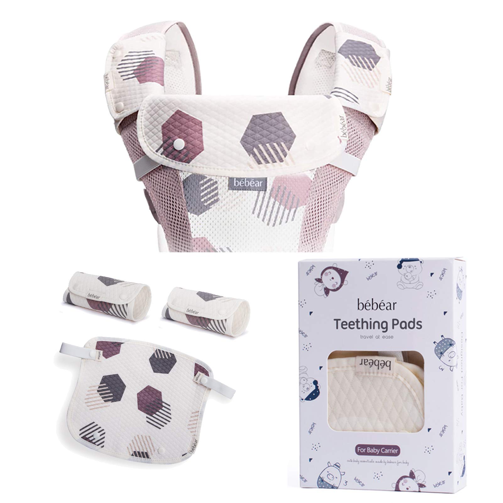 Bebamour Sucking Pads for Baby Carrier Teething Pads Drool Bibs Cotton Baby Carrier Bibs 3PC Fits All Brands Baby Carrier