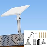 Starlink Mini Pole Mount, 13-Inch Arm, 160&deg; Tilt Adjustable, Fits Mini X | 430 Stainless Steel Star-Link Mounting Kit, Includes Aluminum Pipe Adapter, Fits Eave, Roof, Wall, Weather-Resistant