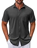COOFANDY Mens Button Down Short Sleeve Shirt