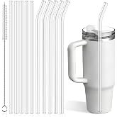 PROOCI 10-Pack 12" Replacement Straws for Stanley & Yeti 30oz-40oz Cup Tumbler, Food Grade Tritan Plastic Reusable Straws wit