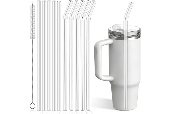 10 Pack Replacement Straws for Stanley & Yeti 40oz 30oz 20oz 14oz Cup Tumblers, PROOCI 12" Extra Long Reusable Drinking Straw