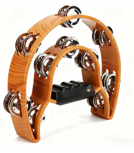 Amazon.com: RhythmTech RT1010 Tambourine, Nickel Jingles, Black