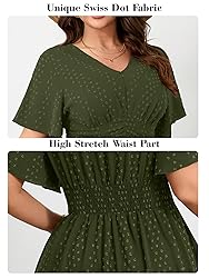RWJ Women's Plus Size Maxi Dress V Neck Short