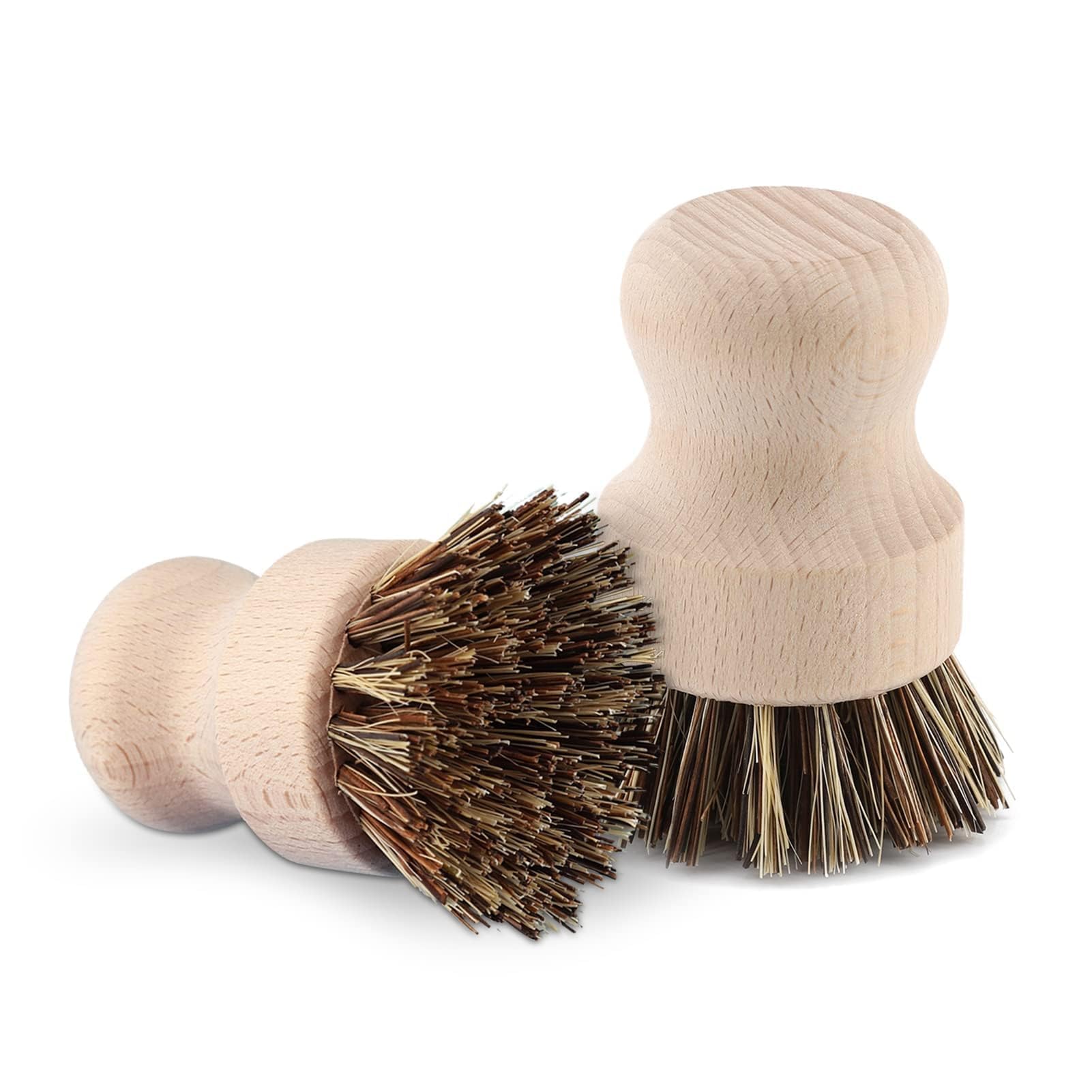 2pcs Vegetable Scrubber Brush, Soft Bristles Cleaning Brush Mushroom Brushes with Wooden Handle for Potato Veggie Mushroom Fruits
