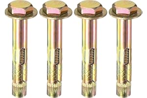 M METERXITY 4-Pack Hex Expansion Bolt, M10x70mm Colored Galvanized Iron-Carbon Steel External Hex Expansion Bolts, Anti-Corrosion Metal Bolt for Concrete/Dry Brick/Block Walls