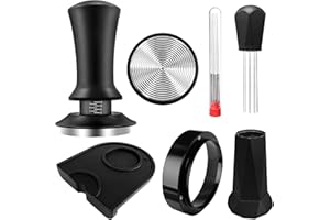 HAHAGO Espresso Tamper, Coffee Tamper with Espresso Distribution Tool, Espresso Tamper Mat, Espresso Dosing Funnel, Espresso Accessories, Wdt Tool Espresso, 51mm Espresso Tamper for Espresso Coffee Machine