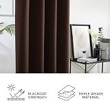 Deconovo Thermal Blackout Eyelet Curtains Chocolate W55 x L87 2 Panels Pair view 6