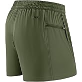 MIER Men's 3 Inch Athletic Running Shorts with Brief Liner Quick Dry Gym Active Workout Lined Shorts with Zipper Pocket