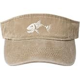 Bone-Fish Sun Visors Hat Empty Top Baseball Cap Cotton Golf Caps for Men Women