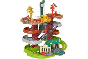 Thomas & Friends Multi-Level Toy Track Set, Trains & Cranes Super Tower, 2.5 Ft Tall with 3 Characters for Preschool Kids Ages 3+ Years (Amazon Exclusive)