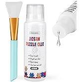 Yakamoz Jigsaw Puzzle Glue with Sponge Head for Adults, Clear Water-Soluble Craft Puzzle Glue, Quick Dry for 1000/1500/3000 P