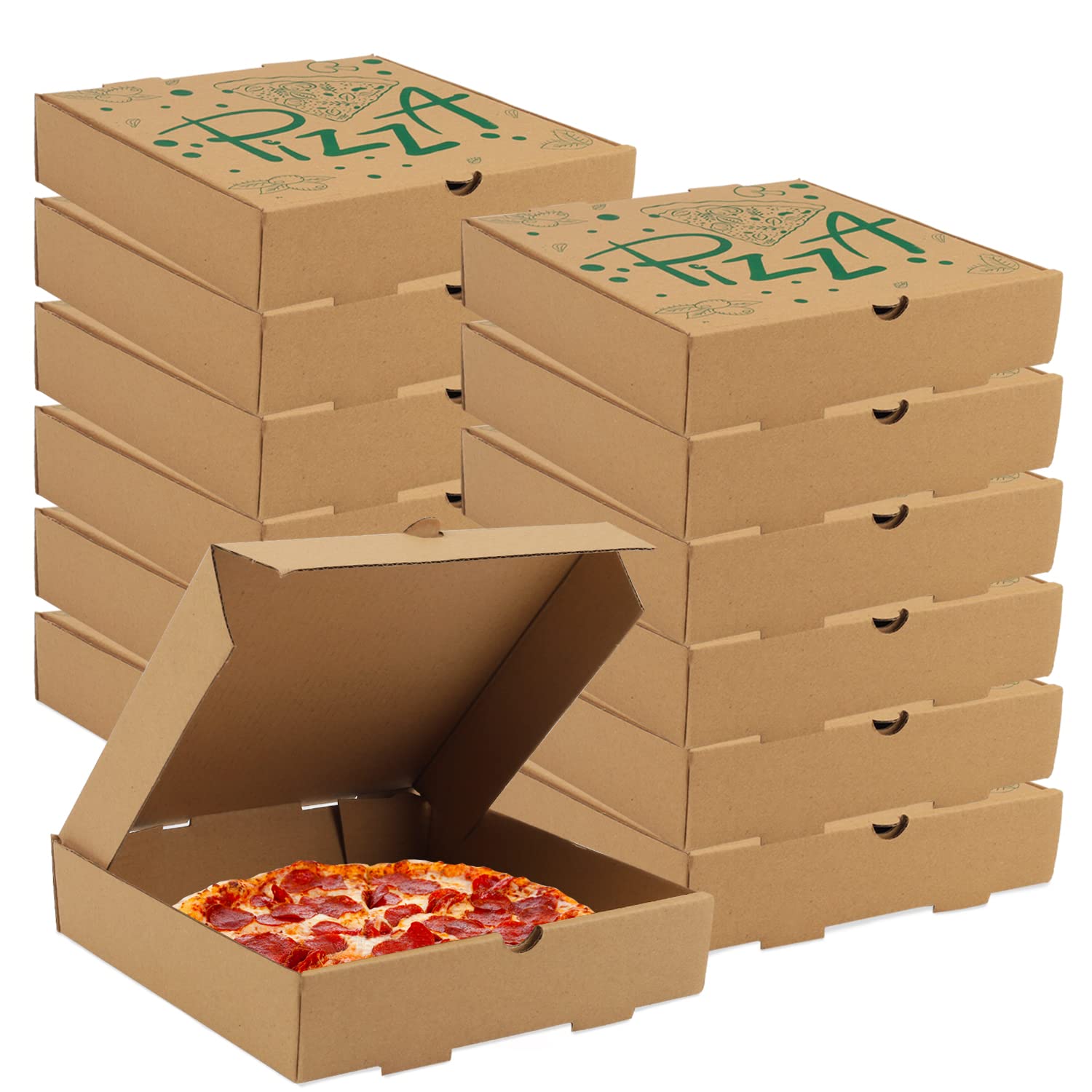 15 Pcs Pizza Boxes, 7.3 x 7.3 x 1.6" Kraft