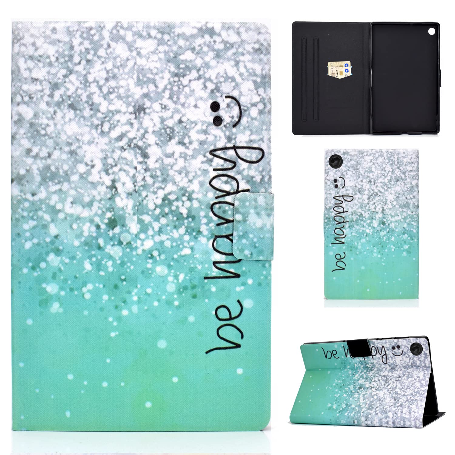 CXTCASE Case for Lenovo Tab M10 Plus (3rd Gen) 10,6 Inch,Stand Function PU Leather Protective Cover Tablet Case Shell for Lenovo Tab M10 Plus 3rd Gen,Smiley