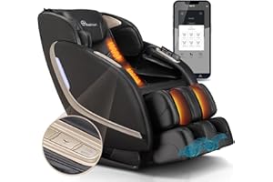 EASPEARL 2024 Massage Chair Full Body, SL Track Zero Gravity Massage Chair with APP, 4D Shiatsu Massage Recliner Chair with Heat, Foot Roller, Bluetooth, Body Scan, Thai Stretch(Black)