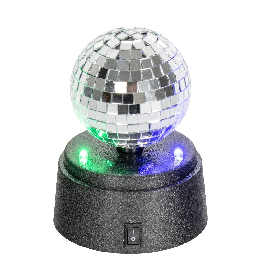 Global Gizmos 45839 Mini Disco Ball/Light-Up Mirror Ball/Efficient LED Lights / 3-Inch Diameter/Perfect for Tabletops, Kids Parties & More, Silver