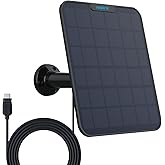 Reolink 6W Solar Panel Black, Non-Stop Solar Power Supply for All Wireless Battery Camera Outdoor, Compatible with TrackMix/A