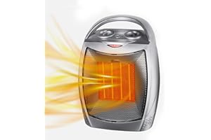 UPWSMA Portable Small Electric Space Heater with Thermostat,1500W/750W Ceramic MIni Heater for Indoor Use,Fast Heating,Desk Heater Fan with 3 Heat Settings,Built-in Overheat & Tip-Over Protection (Silver)