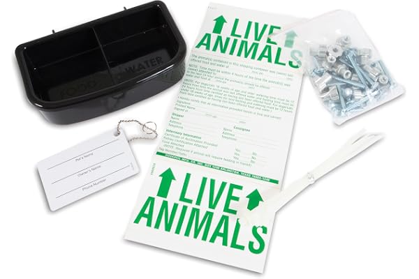 Petmate 290300 Kennel Travel Kit for Pets with Food and Water Bowl Added Security Hardware