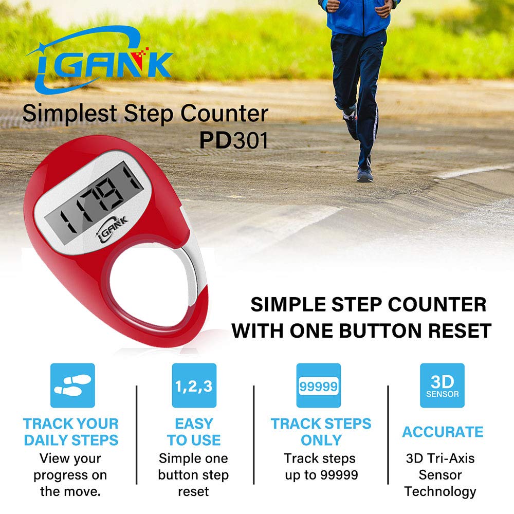 iGANK Simple Walking Pedometer 3D Step Counter for Men Women Kids - Image 3