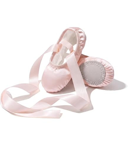 Amazon.com | Ballet Shoes for Girls Satin Pink Ballet Slippers
