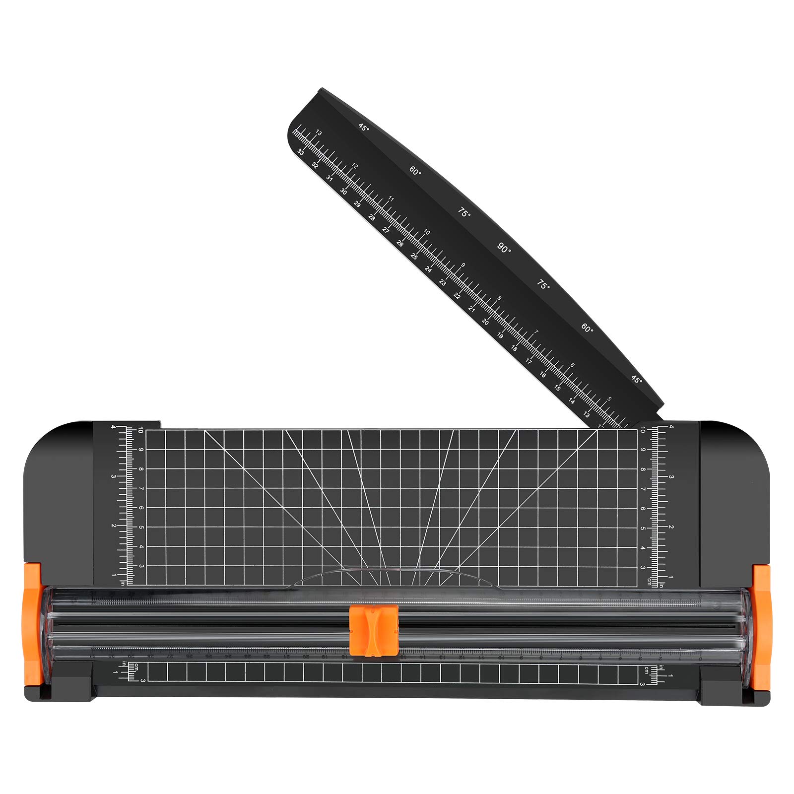 Paper Cutter, 12 Inch Guillotine Paper Trimmer a4 with Automatic Security Safeguard and Side Ruler for Coupon, Craft Paper and Photos (Black) — image 1