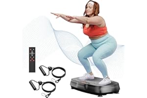 TISSCARE Virbration Plate for Weight Loss: Whole Body Vibration Platform Exercise Machine Home Gym Workout Equipment (Silver Grey)