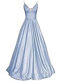 SHINDRESS Women Dusty Blue Prom Evening Dress Long