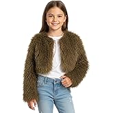 WELLATENT Fur Coats For Women,Plus Size Cropped Mongolian Faux Fuzzy Jacket Fluffy Fall Coat.