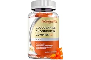 HOLLEGEND Glucosamine Chondroitin Gummies Sugar Free, Gummies Supplements for Adults Men & Women, 60 Count