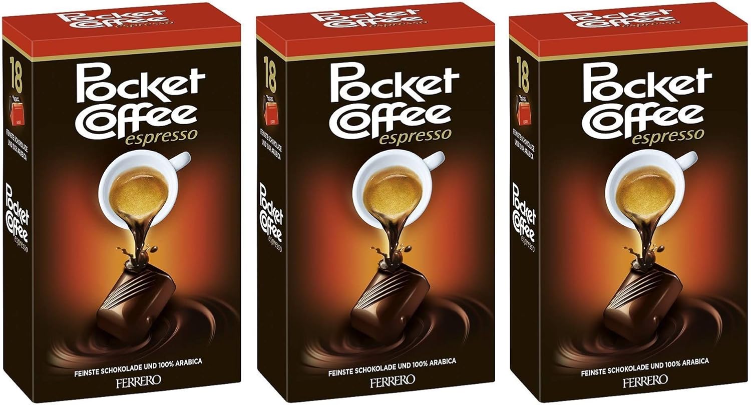 FERRERO Pocket Coffee Espresso, 3 x 18 pcs (3 x 225g