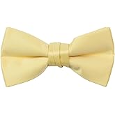 Spring Notion Boys' Pre-Tied Banded Satin Bow Tie, Small, Yellow