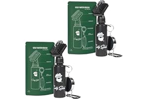 Caddy Splash Premium Golf Club Cleaner with Water - Heavy Duty Retractable Clip- Squeeze Bottle for Easy Cleaning with Nylon Bristles- Holds 4 Oz Water - Golf Accessories- USA Company (2, Black)